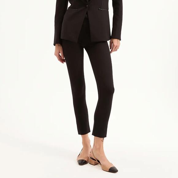 The Fold Black Scuba High Waist Pant Size 10 Slim Stretch Work Travel No Wrinkle - Picture 1 of 9
